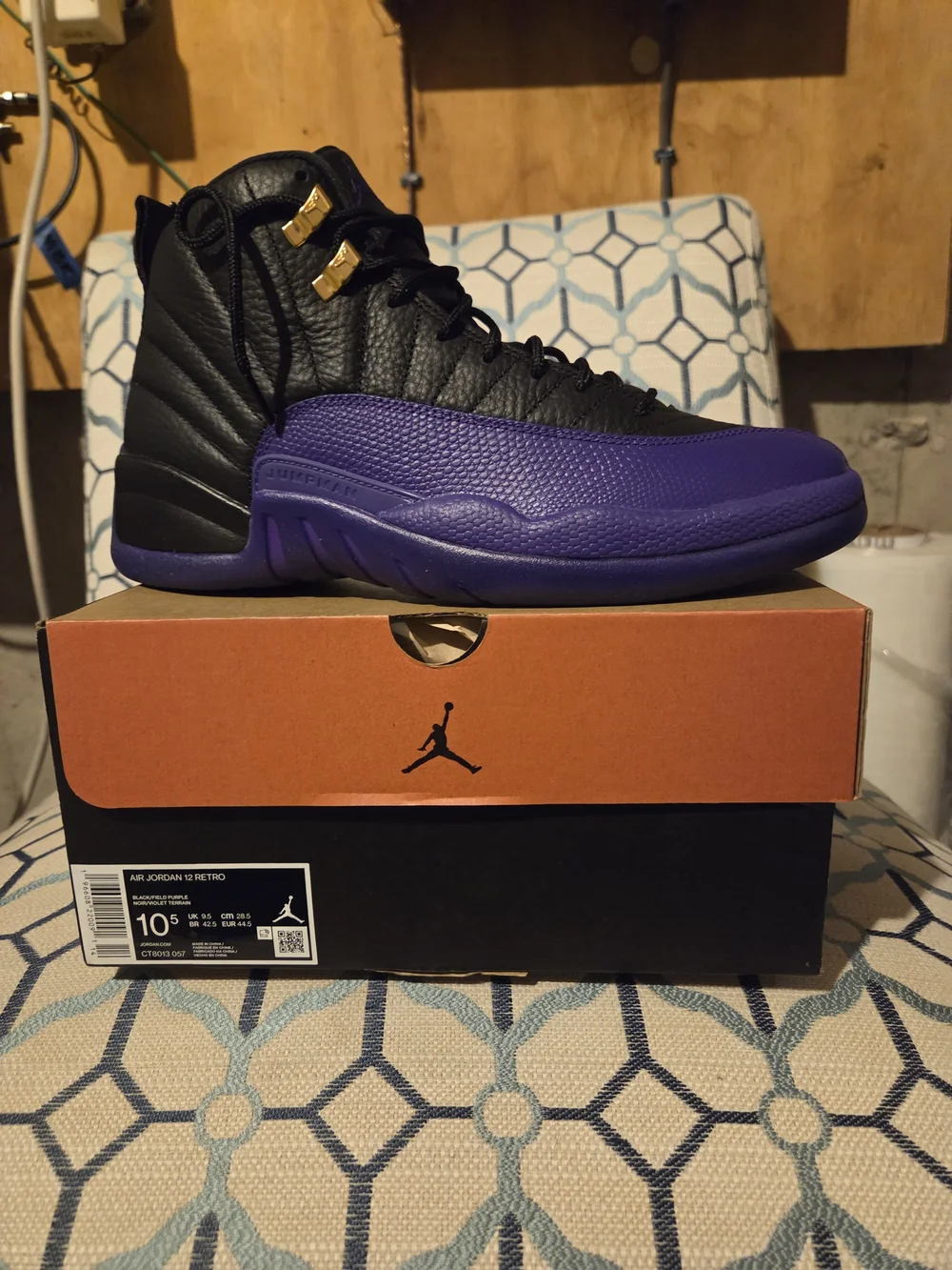 Jordan 12 Retro Men’s Basketball Shoes — Black/Purple